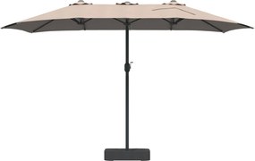 vidaXL Ομπρέλα Κήπου Taupe 385 x 209 x 244 εκατοστά Πολυεστέρας