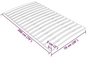 ΤΕΛΑΡΟ ΚΡΕΒΑΤΙΟΥ ΜΕ 17 ΣΑΝΙΔΕΣ 70 X 200 ΕΚ. 340070