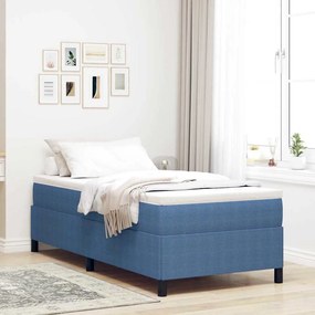 vidaXL Κρεβάτι Μπλε 100x200 εκ Μπουκλέ Ύφασμα