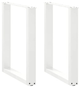 Πόδια Τραπεζαρίας σε Σχήμα U 2 τεμ. Λευκά 60x(72-73) εκ. Ατσάλι