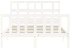 vidaXL Σκελετός Κρεβ. Χωρίς Στρώμα Λευκό 140x200 εκ Μασίφ Πεύκο