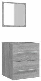 vidaXL Ντουλάπι Μπάνιου με Καθρέφτη Γκρι Sonoma 41x38,5x48 εκ.