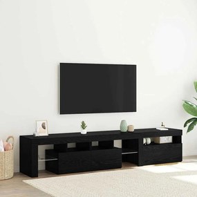 vidaXL Σετ Βαθμολογικών Κέντρων 2 τμχ με Φώτα LED Μαύρος Δρυς Επεξεργασμένο Ξύλο