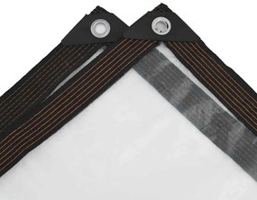 vidaXL Σαφής μουσαμάς με οπές 6x12 m πολυαιθυλένιο