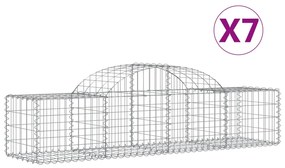 vidaXL Συρματοκιβώτια Τοξωτά 7 τεμ. 200x50x40/60 εκ. Γαλβαν. Ατσάλι