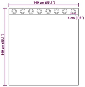 Κουρτίνες Voile με ροδέλες 2 τεμάχια Πορτοκαλί 140x140 εκ. - Πορτοκαλί