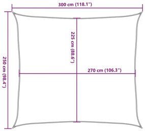 Πανί Σκίασης Ορθογώνιο Ανοιχτό Γκρι 2,5x3 μ. HDPE 160 γρ./μ² - Γκρι