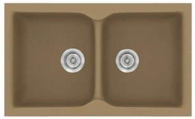 Sanitec Classic 340 Metallic Coffee Ένθετος Νεροχύτης 80cm