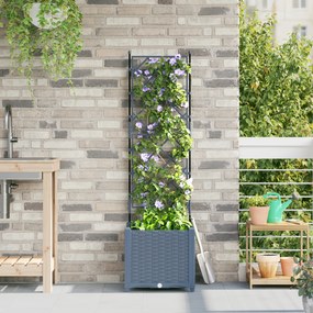 vidaXL Γλάστρα Κήπου με Πέργκολα Ανοιχτό Γκρι 40x40x143 εκ