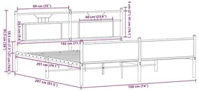 ΣΚΕΛΕΤΟΣ ΚΡΕΒ. ΧΩΡΙΣ ΣΤΡΩΜΑ ΚΑΠΝΙΣΤΗ ΔΡΥΣ 180X200 ΕΚ. ΜΕΤΑΛΛΙΚΟ 3325114