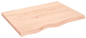 vidaXL Ράφι Τοίχου 80x60x(2-4) εκ. από Ακατέργαστο Μασίφ Ξύλο Δρυός