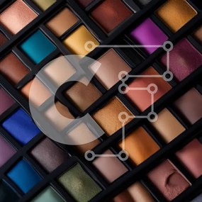 Σετ των 2 Intra Συλλεκτικό Ξύλινο Παζλ Plywood  4mm - Ζωντανή παλέτα μακιγιάζ με μια γκάμα χρωμάτων Σε Ξύλινο Κουτί - Διαστάσεις: 10x10 cm – 25 κομμάτια