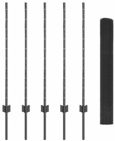 vidaXL Τεντώτο με στήριγμα Γκρι 1 x 10 m Ατσάλι