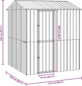 vidaXL Κλουβί Πουλιών Ανθρακί 215 x 210 x 247 εκ.