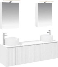 vidaXL Σετ Ντουλαπιών Μπάνιου 5 pcs Λευκό Επεξεργασμένο Ξύλο