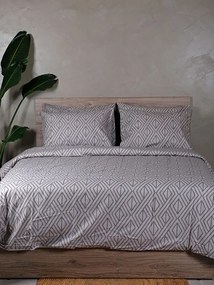 Σετ Σεντόνια Cotton Feelings 2042 Grey Υπέρδιπλο με λάστιχο (170x205+30)