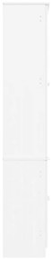 Βιτρίνα Γυάλινη ALTA Λευκό 77x35x186,5εκ. από Μασίφ Ξύλο Πεύκου - Λευκό
