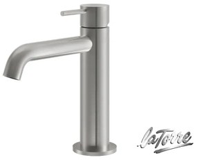 La Torre ELLE 316 Inox Brushed Μπαταρία Νιπτήρος με βαλβίδα 35004-111