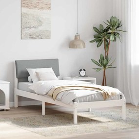 vidaXL Σκελετός Κρεβατιού Λευκό και ανοιχτό γκρι 75 x 190 cm