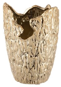 Βάζο Κωνικό 'Crepa' Κεραμικό Χρυσό 18.5x13cm