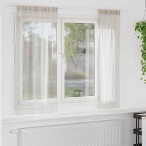 vidaXL Κουρτίνες με κουρτίνες 2 pcs Κρεμ 140 x 175 εκ. Πολυεστέρας
