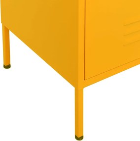 vidaXL Ντουλάπι Αποθήκευσης Μουσταρδί 80x35x101,5 εκ. από Ατσάλι