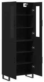 vidaXL Ντουλάπι Μαύρο 69,5x34x180 εκ. από Επεξεργασμένο Ξύλο