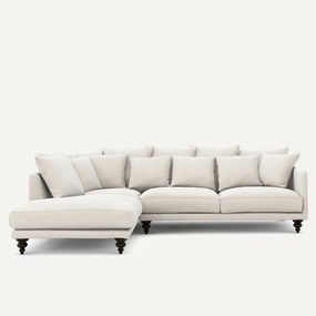 Γωνιακός καναπές από βελούδινο chenille, Lazare