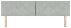 vidaXL LED Κεφαλάρι Σχεδιασμός Διαμαντενίων Μπλοκ Ανοιχτό Γκρι 180 εκ. Βελούδο
