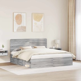 vidaXL Σκελετός Κρεβατιού Γκρι Sonoma 200 x 200 cm