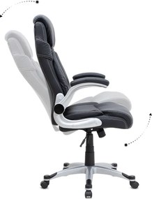 Καρέκλα γραφείου διευθυντική Gustavo Megapap από τεχνόδερμα χρώμα μαύρο 69x65x116/126εκ.