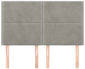 vidaXL Κεφαλάρια Κρεβατιού 4 τεμ. Αν. Γκρι 72x5x78/88 εκ. Βελούδινα