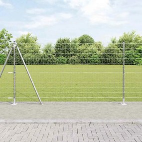 vidaXL Φράχτης με Στήλες. Ασημί 1.2 x 25 m Ατσάλι