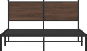 vidaXL Σκελετός Κρεβ. Χωρίς Στρώμα Καφέ Δρυς 150x200 εκ. Μεταλλικό