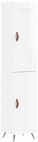 vidaXL Ντουλάπι Γυαλ. Λευκό 34,5 x 34 x 180 εκ. από Επεξεργασμένο Ξύλο