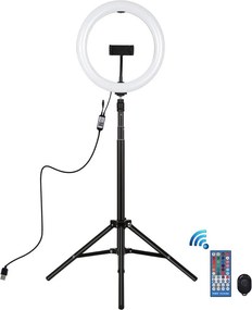 Ring Light Puluz 10.2" 26cm RGBW LED με Τρίποδο 1.65cm με Βάση Κινητού