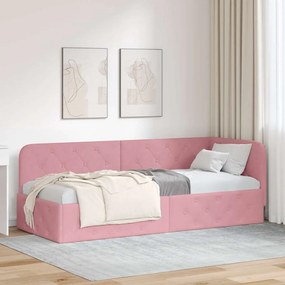 vidaXL Κρεβάτι Γωνίας Ροζ 80 x 200 cm Βελούδο