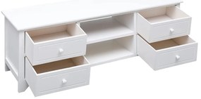 vidaXL Έπιπλο Τηλεόρασης Λευκό 108x30x40 εκ. από Μασίφ Ξύλο Παυλώνιας