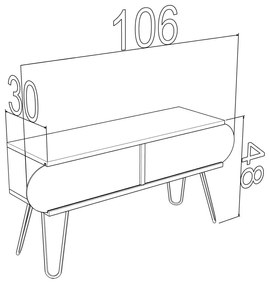 ΕΠΙΠΛΟ ΤΗΛΕΟΡΑΣΗΣ ARTELIBRE ILLIA NO 3 ΔΡΥΣ/ΛΕΥΚΟ 106X30X48CM