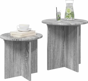 vidaXL Σετ βοηθητικά τραπεζάκια με αποθήκευση 2 pcs Γκρι Sonoma