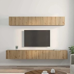 vidaXL Σετ επίπλου τηλεόρασης με ράφι Επιτοίχιο με αποθήκευση με πόρτα 5 pcs artisan δρυς