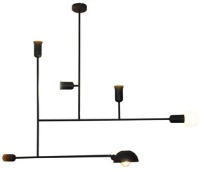 Κρεμαστό Φωτιστικό Οροφής 5xE27 1ΧΕ14 LED Rodney Homelighting-77-3814-Μαύρο 77-3814