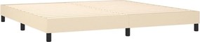vidaXL Κρεβάτι Boxspring με Στρώμα Κρεμ 200x200 εκ. Υφασμάτινο