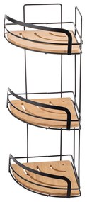 Estia 02-12786 Essentials Γωνιακή Επιτοίχια Ραφιέρα Μπάνιου Bamboo με 3 Ράφια 19.5x19.5x49cm