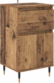 vidaXL Πλαϊνό γραφείο με συρτάρι Παλιό Ξύλο 40 x 35 x 70 εκ.