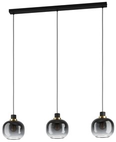 Φωτιστικό Κρεμαστό Eglo 99617 OILELLA Μαύρο Ματ (Black Mat)|Μπρούτζινο (φυσικό) (Brass natural)