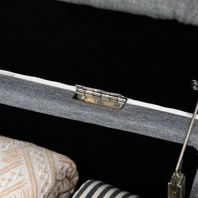 HOMCOM Πάγκος, σεντούκι, ταπετσαρισμένη τραπεζαρία, όψη λινό, έως 150 κιλά, 101x38,5x44,5 εκ., Γκρι