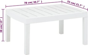 vidaXL Τραπεζάκι Κήπου Λευκό 78 x 55 x 38 εκ. Πλαστικό