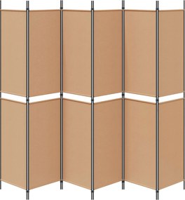 vidaXL Διαχωριστικό Δωματίου 6-Πάνελ Μπεζ 300 x 220 cm Ύφασμα