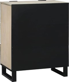 vidaXL Πλαϊνό γραφείο Λευκό 60 x 33.5 x 75 εκ. Μασίφ ξύλο μάνγκο